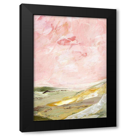 Green and Pink Hills II Black Modern Wood Framed Art Print by Chapman, Marcy