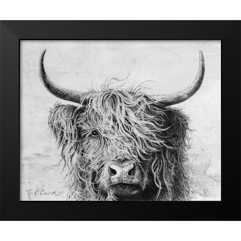 Highland in the Wind I Black Modern Wood Framed Art Print by Cusson, Marie Elaine