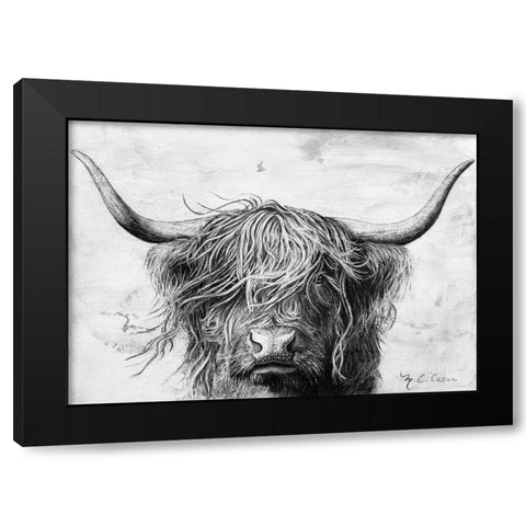 Highland in the Wind II Black Modern Wood Framed Art Print by Cusson, Marie Elaine