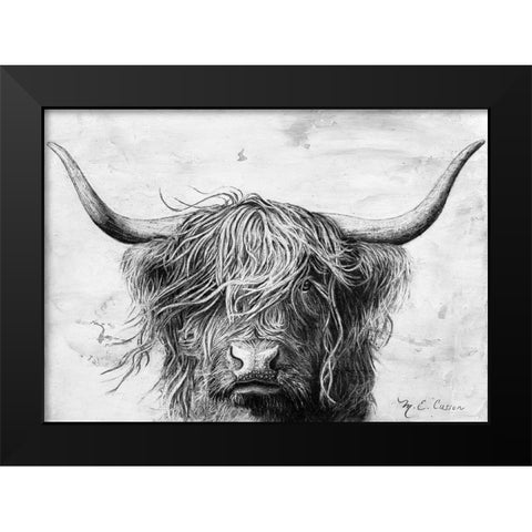 Highland in the Wind II Black Modern Wood Framed Art Print by Cusson, Marie Elaine