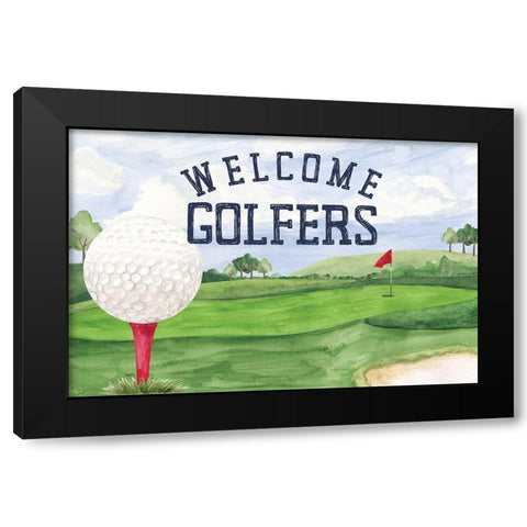 Golf Days landscape I-Welcome Black Modern Wood Framed Art Print with Double Matting by Reed, Tara