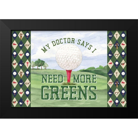 Golf Days landscape III-More Greens Black Modern Wood Framed Art Print by Reed, Tara