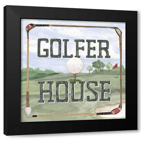 Golf Days neutral IV-Golfer House Black Modern Wood Framed Art Print with Double Matting by Reed, Tara