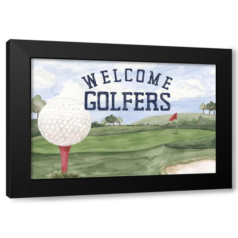 Golf Days neutral landscape I-Welcome Black Modern Wood Framed Art Print with Double Matting by Reed, Tara