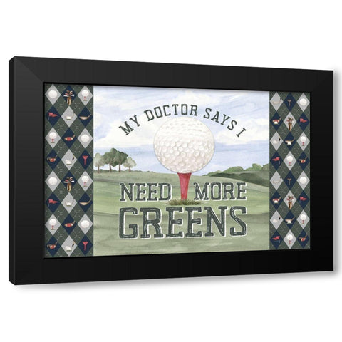 Golf Days neutral landscape III-More Greens Black Modern Wood Framed Art Print with Double Matting by Reed, Tara