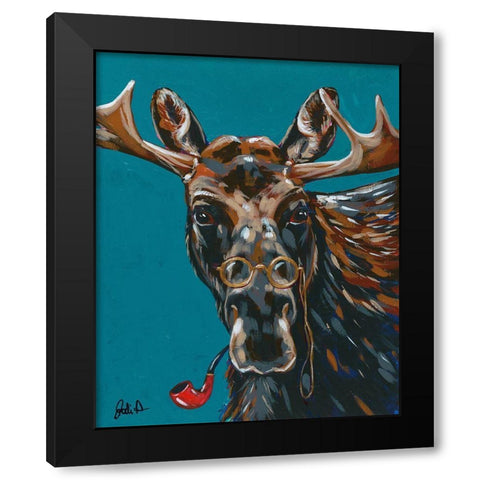 Spy Animals II-Mystery Moose Black Modern Wood Framed Art Print by Augustine, Jodi