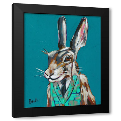 Spy Animals III-Riddler Rabbit Black Modern Wood Framed Art Print with Double Matting by Augustine, Jodi