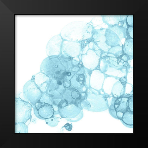 Bubble Square aqua II Black Modern Wood Framed Art Print by Wilson, Kelsey