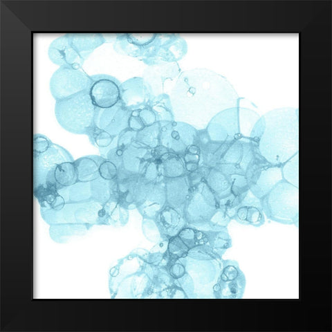 Bubble Square aqua III Black Modern Wood Framed Art Print by Wilson, Kelsey