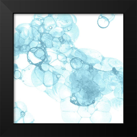 Bubble Square aqua IV Black Modern Wood Framed Art Print by Wilson, Kelsey