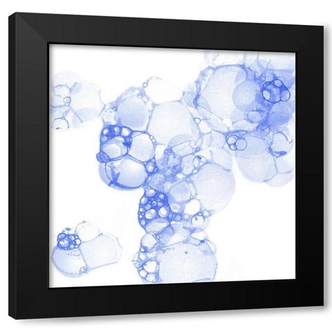 Bubble Square blue I Black Modern Wood Framed Art Print by Wilson, Kelsey