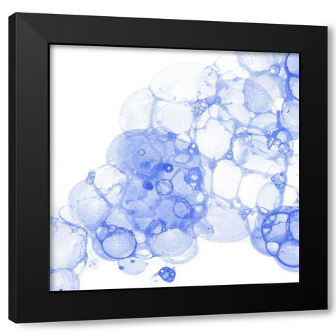 Bubble Square blue II Black Modern Wood Framed Art Print by Wilson, Kelsey