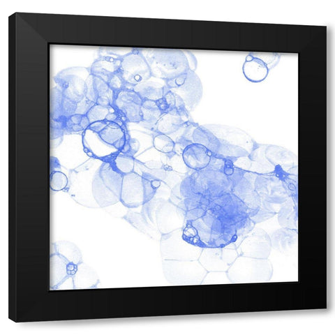 Bubble Square blue IV Black Modern Wood Framed Art Print with Double Matting by Wilson, Kelsey