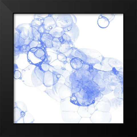 Bubble Square blue IV Black Modern Wood Framed Art Print by Wilson, Kelsey