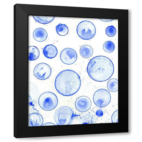 Bubble Polkadot II Black Modern Wood Framed Art Print with Double Matting by Wilson, Kelsey