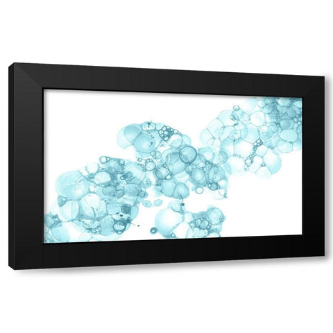 Bubblescape aqua I Black Modern Wood Framed Art Print by Wilson, Kelsey