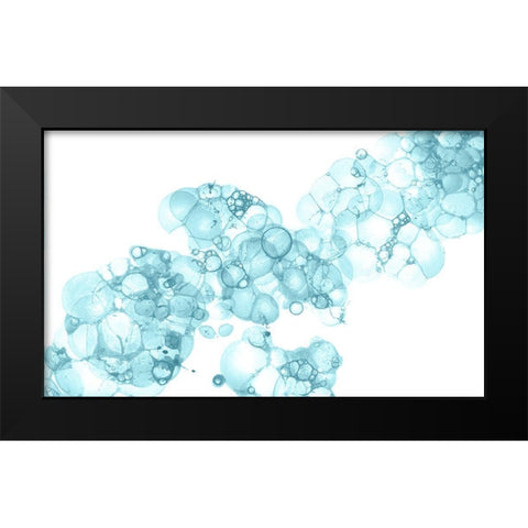 Bubblescape aqua I Black Modern Wood Framed Art Print by Wilson, Kelsey