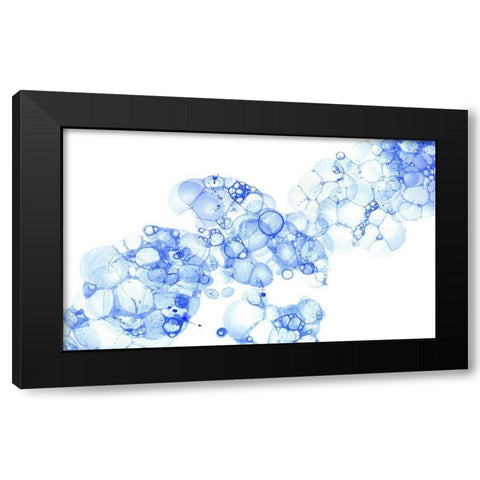 Bubblescape blue I Black Modern Wood Framed Art Print by Wilson, Kelsey