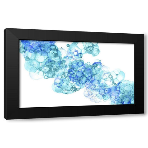 Bubblescape aqua And blue I Black Modern Wood Framed Art Print by Wilson, Kelsey