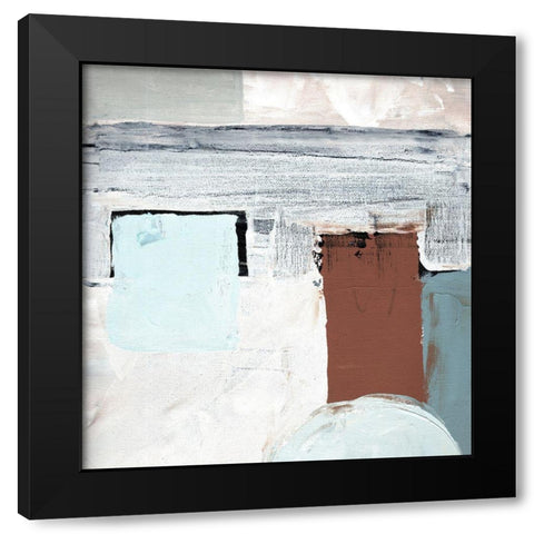 Blocks and Circles abstract I Black Modern Wood Framed Art Print by Chapman, Marcy