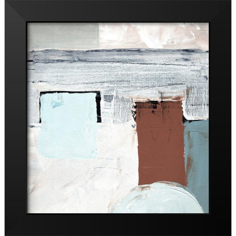 Blocks and Circles abstract I Black Modern Wood Framed Art Print by Chapman, Marcy