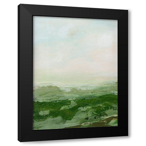 Soft Green Hills Black Modern Wood Framed Art Print by Chapman, Marcy