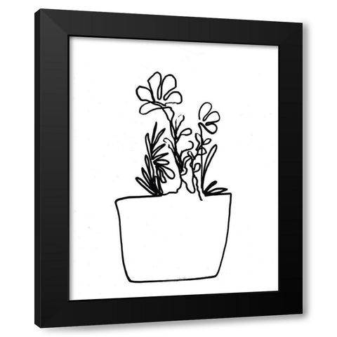 Hand Sketch Flowerpot I Black Modern Wood Framed Art Print by Chapman, Marcy
