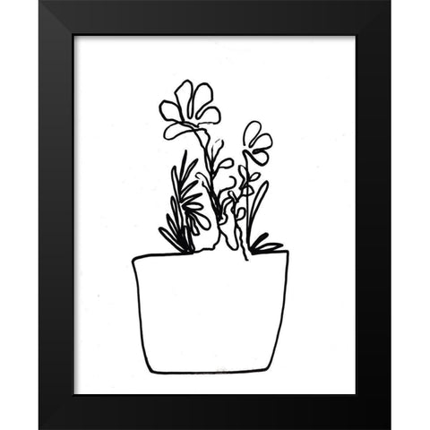 Hand Sketch Flowerpot I Black Modern Wood Framed Art Print by Chapman, Marcy