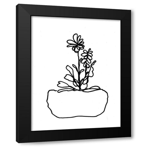 Hand Sketch Flowerpot II Black Modern Wood Framed Art Print with Double Matting by Chapman, Marcy
