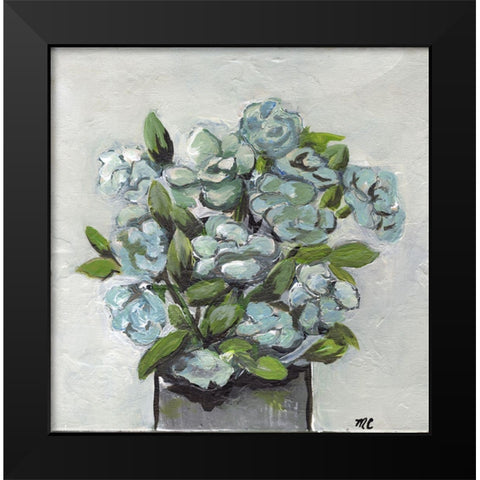 Fading Blue Black Modern Wood Framed Art Print by Chapman, Marcy