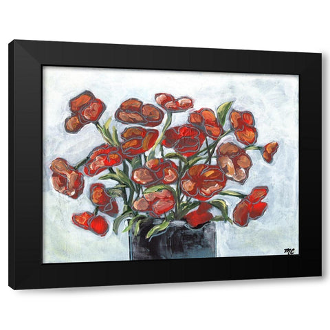 Handpicked Poppies Black Modern Wood Framed Art Print with Double Matting by Chapman, Marcy