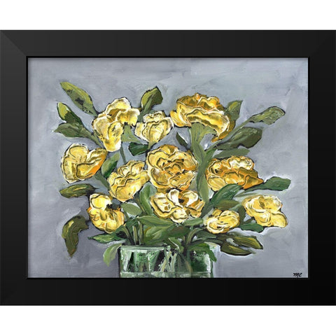 Yellow Farmhouse Bouquet Black Modern Wood Framed Art Print by Chapman, Marcy