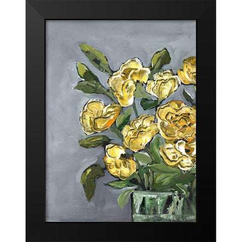 Yellow Farmhouse Bouquet portrait I Black Modern Wood Framed Art Print by Chapman, Marcy