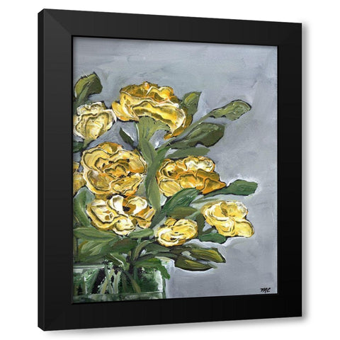 Yellow Farmhouse Bouquet portrait II Black Modern Wood Framed Art Print by Chapman, Marcy