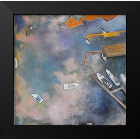 Dream Boats Black Modern Wood Framed Art Print by Marie, Susanne