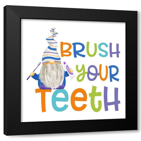 Bathroom Gnomes I Black Modern Wood Framed Art Print with Double Matting by Reed, Tara