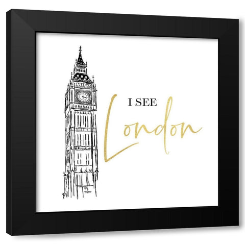 Bath Art V-I See London Black Modern Wood Framed Art Print by Reed, Tara