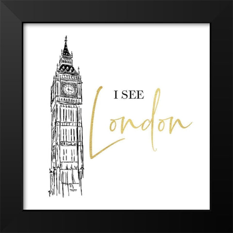 Bath Art V-I See London Black Modern Wood Framed Art Print by Reed, Tara