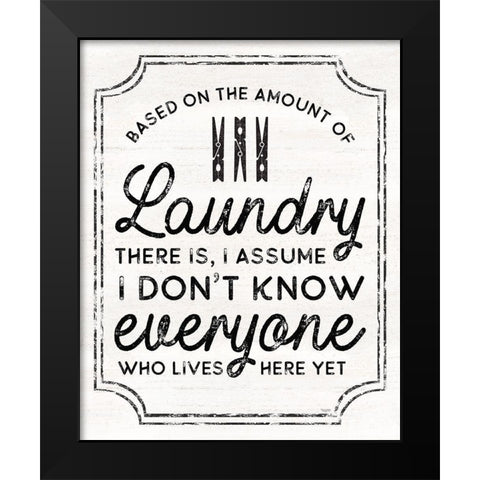 Laundry Art portrait I-Based on Amount Black Modern Wood Framed Art Print by Reed, Tara