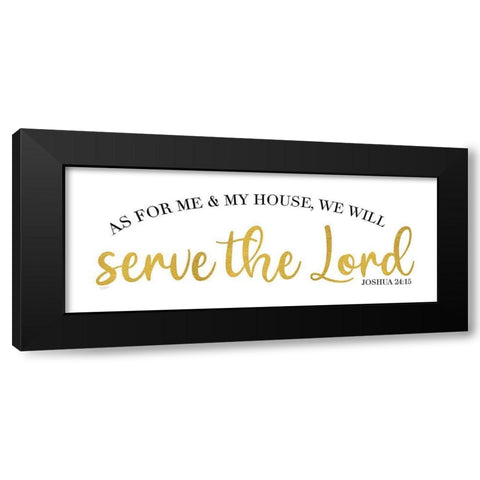 Religious Art panel VI-Serve the Lord Black Modern Wood Framed Art Print with Double Matting by Reed, Tara