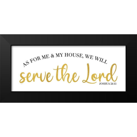 Religious Art panel VI-Serve the Lord Black Modern Wood Framed Art Print by Reed, Tara