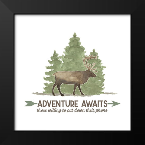 Lost in Woods II-Adventure Awaits Black Modern Wood Framed Art Print by Reed, Tara