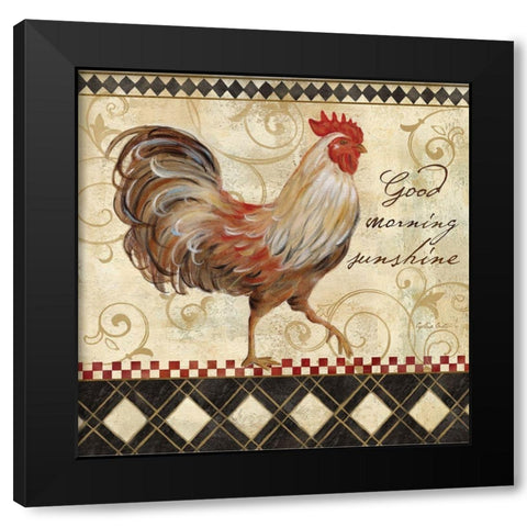 Rooster Sentiment I Black Modern Wood Framed Art Print with Double Matting by Coulter, Cynthia