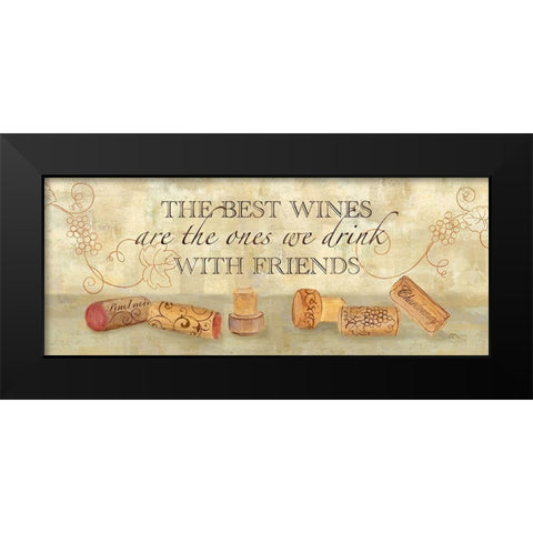Wine Cork Sentiment I Black Modern Wood Framed Art Print by Coulter, Cynthia