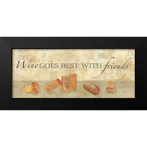 Wine Cork Sentiment II Black Modern Wood Framed Art Print by Coulter, Cynthia