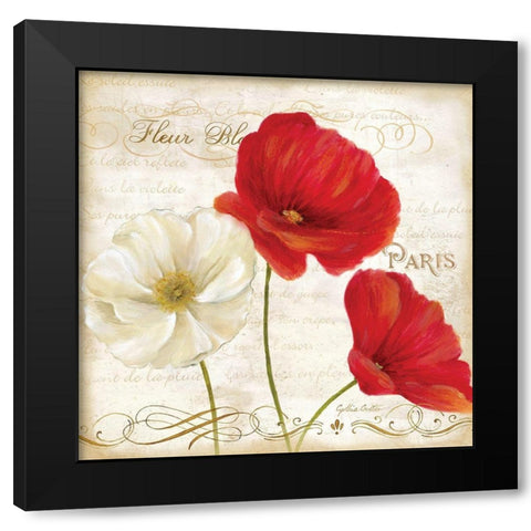 Paris Poppies I Black Modern Wood Framed Art Print with Double Matting by Coulter, Cynthia