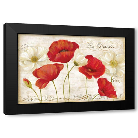 Paris Poppies Landcape Black Modern Wood Framed Art Print by Coulter, Cynthia