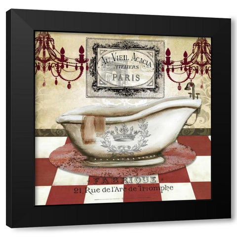 Red French Bath II Black Modern Wood Framed Art Print with Double Matting by Tre Sorelle Studios