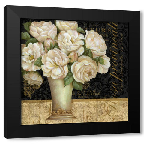 Antique Floral Still Life I Black Modern Wood Framed Art Print with Double Matting by Gladding, Pamela