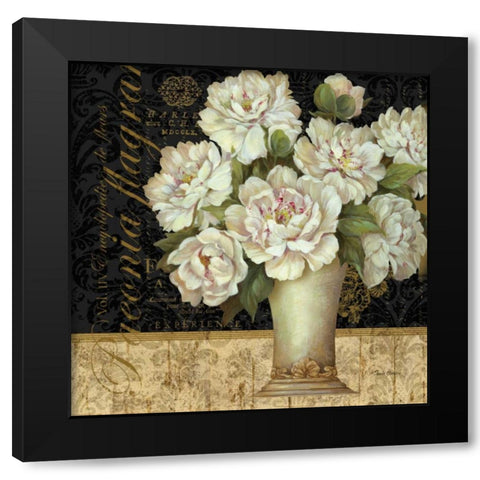 Antique Floral Still Life II Black Modern Wood Framed Art Print by Gladding, Pamela
